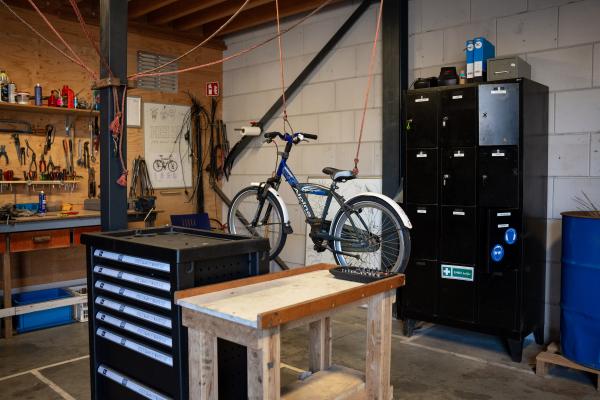 Werkplaats fietsreparatie